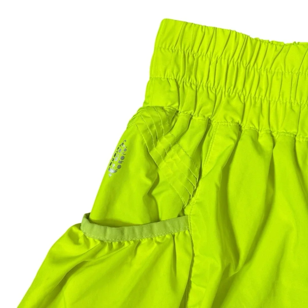 Free People Movement Get Your Flirt On Shorts Size XS Highlight Yellow Neon Gym